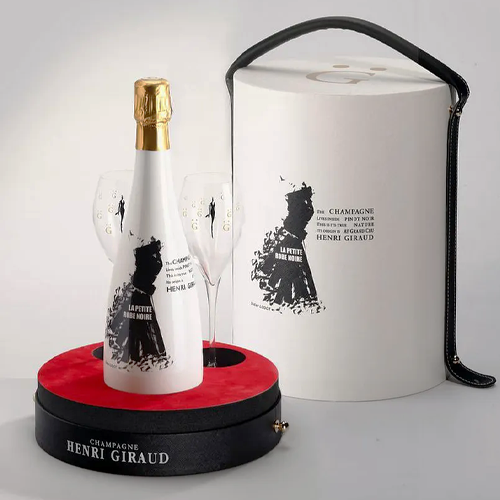 We have Gift Sets of Champagne Henri Giraud La Petite Robe Noire for the Festivities!