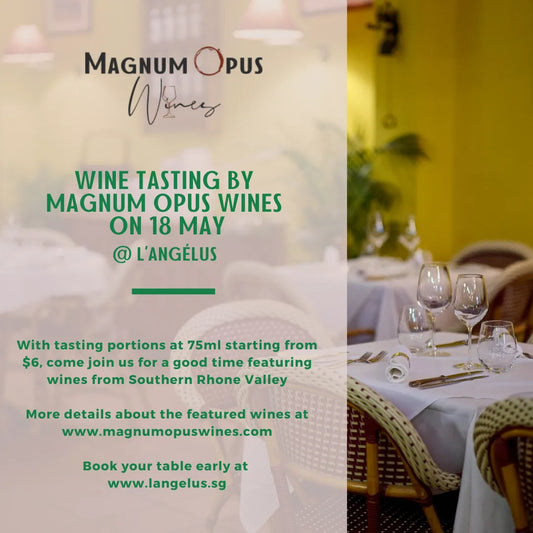 WINE TASTING AT L'ANGELUS FROM 6PM ON 18 MAY!