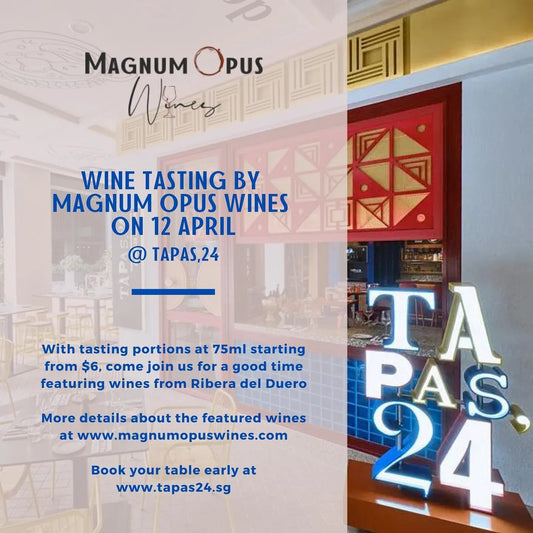 WINE TASTING AT TAPAS,24 FROM 6PM ON 12 APRIL!